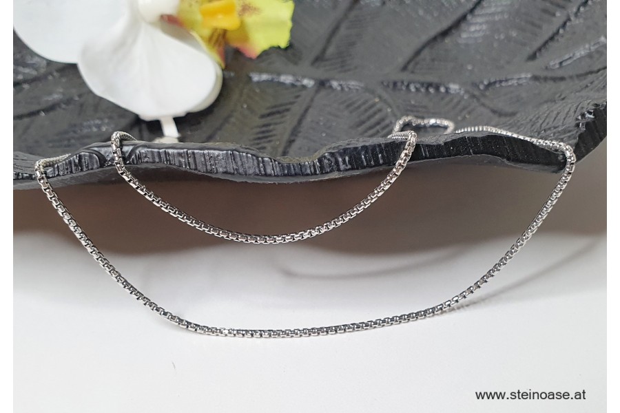 Kette Silber 'Venezianer' Ø1,2mm, rhodiniert, 38cm